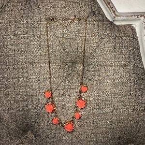 Gold/Coral Floral Necklace